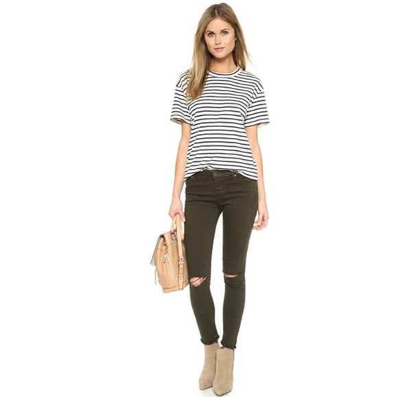 RtA Denim - RtA Prince Distressed Skinny Jeans in Olive Wash Size 28